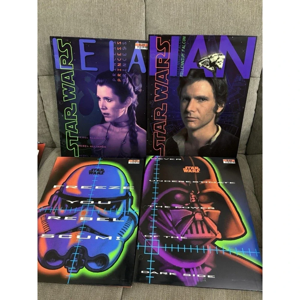 Vtg 1996 NOS Mead Star Wars 12x9 Portfolio School 4 Folder Lot read UNPUNCHED
